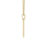 Pave-Set Lab-Grown Diamond Men's Cross Pendant on a gold chain, showcasing elegance and contemporary style.