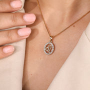 Yellow Gold Leo Pendant In Halo Setting