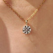 Round Diamond Pendant In Solitaire Setting