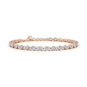 Oval Diamond Tennis Link Bracelet
