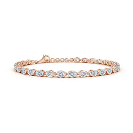 Oval Diamond Tennis Link Bracelet