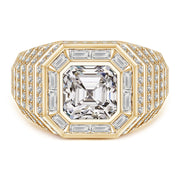 Asscher-Cut Diamond Men's Cocktail Ring