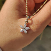 Marquise Diamond Pendant In Flower Design
