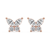 Butterfly Earrings With Round And Marquise Cut