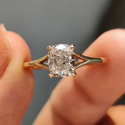 Cushion Diamond Ring In Split Shank Style