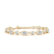 Alternating Oval and Round Diamond Tennis Bracelet