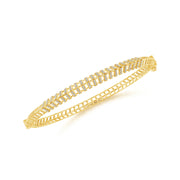 Chic Align Half Diamond Studded Bangle Bracelet