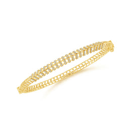 Chic Align Half Diamond Studded Bangle Bracelet