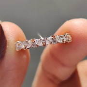 Marquise Cut Moissanite Wedding Band In Rose Gold