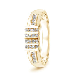 Channel-Set Multiple Bar Diamond Men's Wedding Band