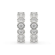 Diamond Hoop Earrings With Round Diamond