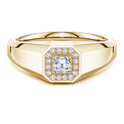 Asscher-Cut Lab-Grown Diamond Halo Men's Octagon Signet Ring