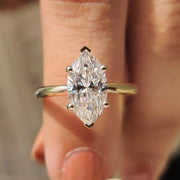 Moissanite Marquise Ring With Hidden Halo Style