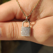 Lab Grown Round Diamond Lock Pendant