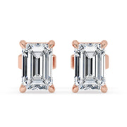 Emerald Cut Diamond Earrings