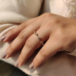 Round Diamond Wedding Band In Distance Pave Setting