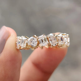 Multi Shape Eternity band In Yellow Gold