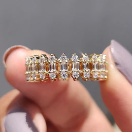Baguette And Round Wedding Band Full Eternity Setting