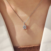 Asscher Cut Diamond Pendant With Claw Prong Setting