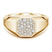 Pave-Set Lab-Grown Diamond Men's Octagon Signet Ring