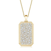 Pave-Set Lab-Grown Diamond Men’s Elongated Octagon Tag Pendant