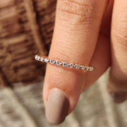 Minimalist wedding band Featuring Round Cut Diamond