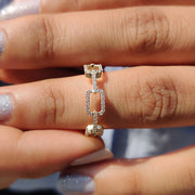 Eternity Wedding Band In Round Cut Paper Clip Link Setting