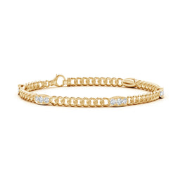 Three Stone Diamond Station Stackable Bracelet