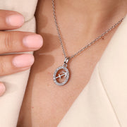 White Gold Halo Sagittarius Pendant