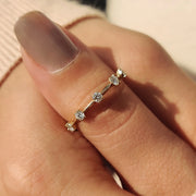 Round Diamond Wedding Band In Distance Pave Setting