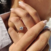 Round Solitaire Engagement Ring with Tapered Shank Design