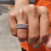 Moissanite Full Eternity Wedding Band Set