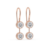Round Diamond Earrings Featuring Rose Gold
