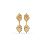 Yellow Gold Pear Diamond Bezel Set Earrings