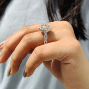 Art Deco Engagement Ring With Twisted Pave Band