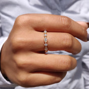 Milgrain wedding band in Yellow Gold