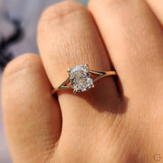 Cushion Diamond Ring In Split Shank Style