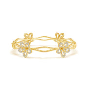 Floral Diamond Bangle Bracelet