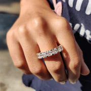 Asscher Cut Eternity Band In Yellow Gold