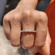 Twisted Eternity Band With Round Moissanite