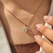 Oval Diamond Pendant With Four Claw prong