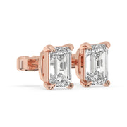 Emerald Cut Diamond Earrings