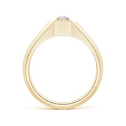 Asscher-Cut Lab-Grown Diamond Halo Men's Octagon Signet Ring