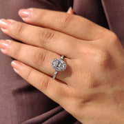 Oval Cut Engagement Ring With Tapered Baguette Side Stone