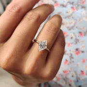 Lozenge Engagement Ring In Solitaire Style