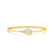 Studded Leaf Bangle Bracelet