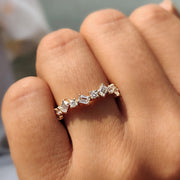 Zig Zag Band Featuring Emerald and Round Diamond