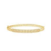 Chic Align Half Diamond Studded Bangle Bracelet