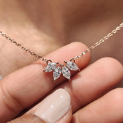 Arc Marquise Moissanite Pendant in Four Stone Design