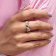 Baguette And Round Wedding Band Full Eternity Setting